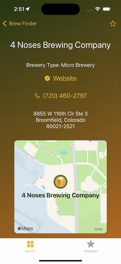 brewery details screen